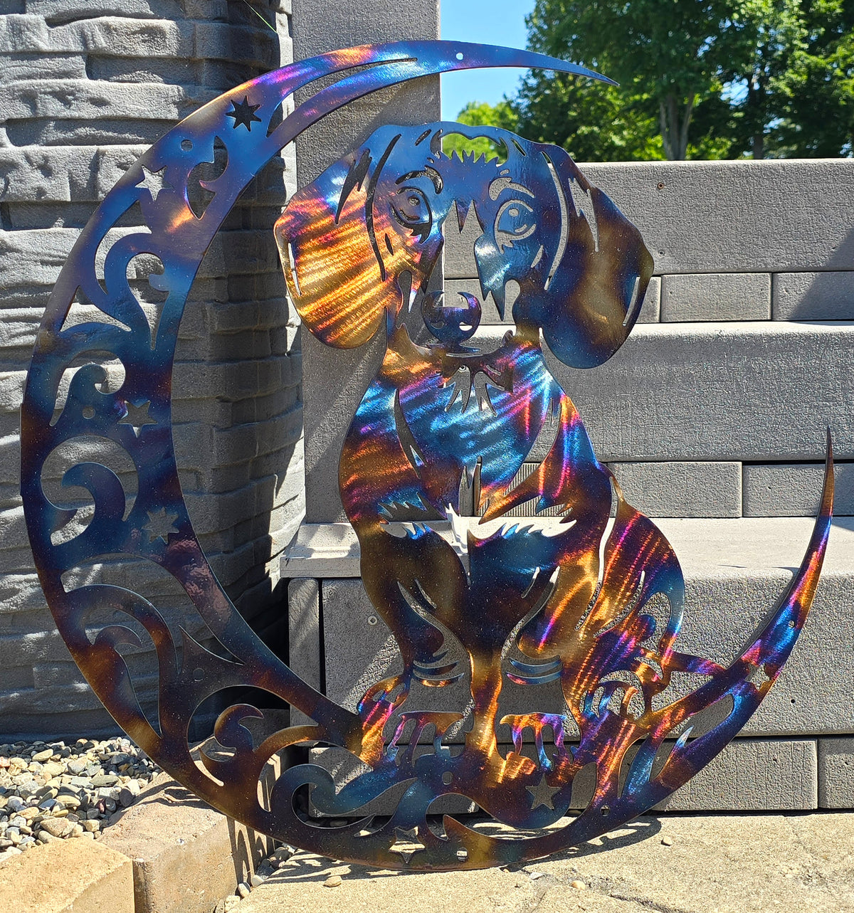 Dachshund Moon Metal Wall Art #1