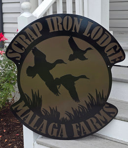 Scrap Iron Lodge duck hunting sign by Elite Metalworking