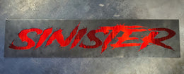 Sinister red lettering by Elite Metalworking