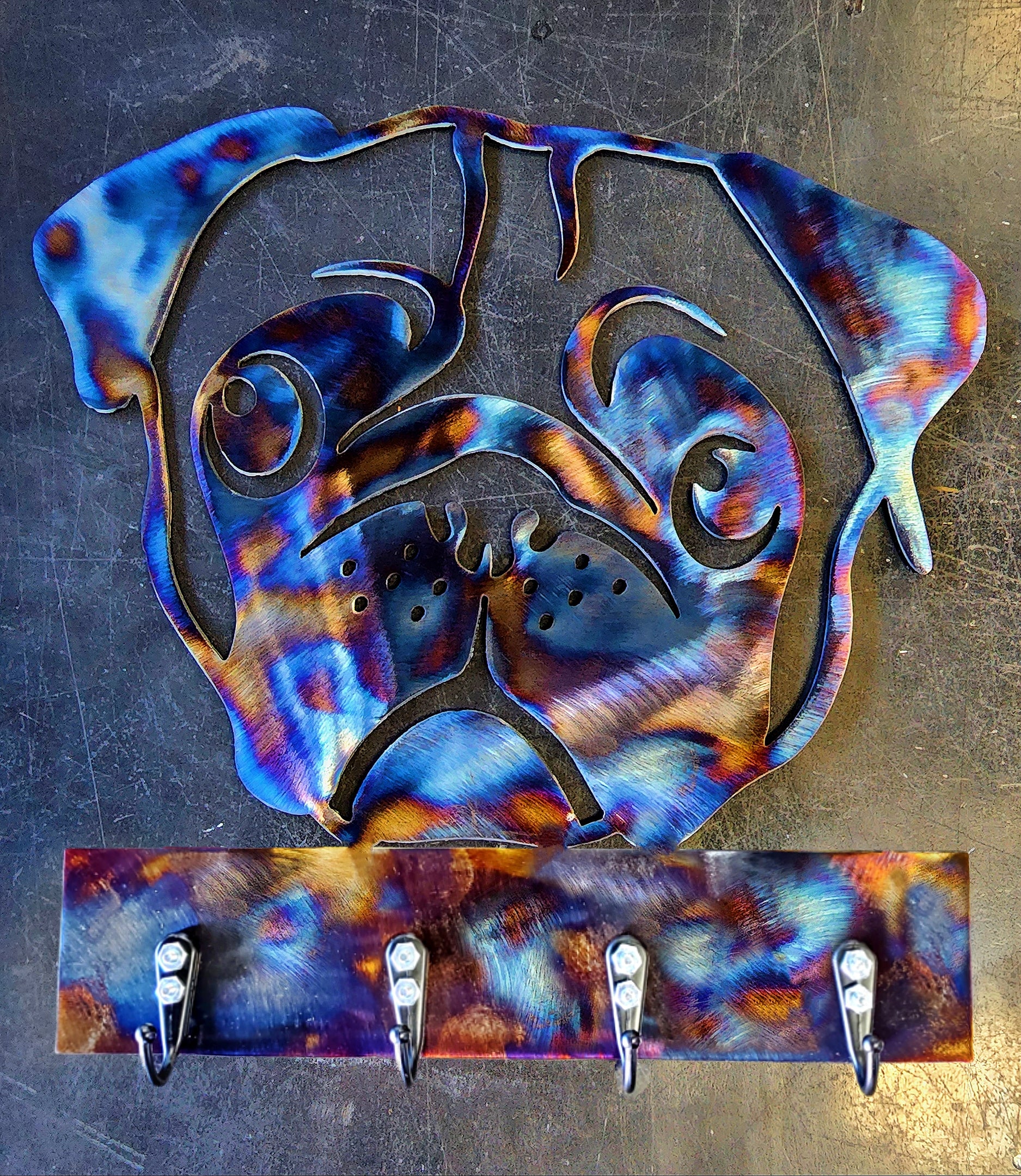 Pug #1 Key & Leash Hanger