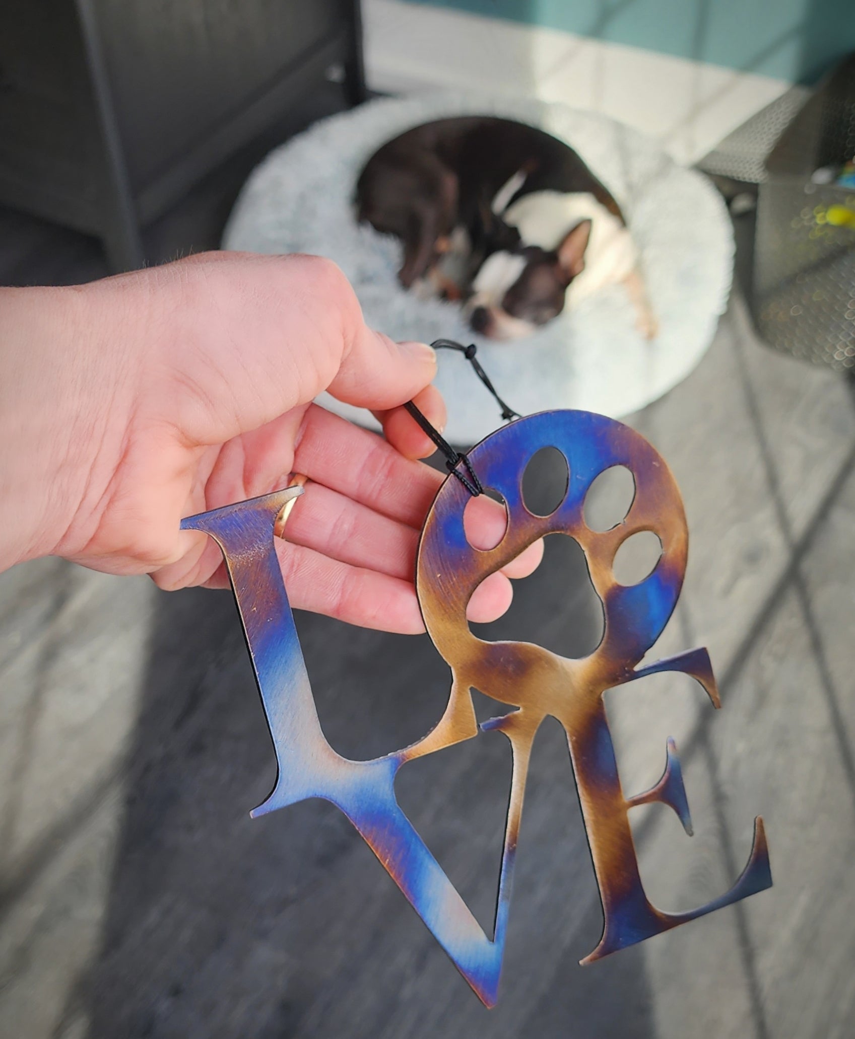 Dog Paw Love Ornament