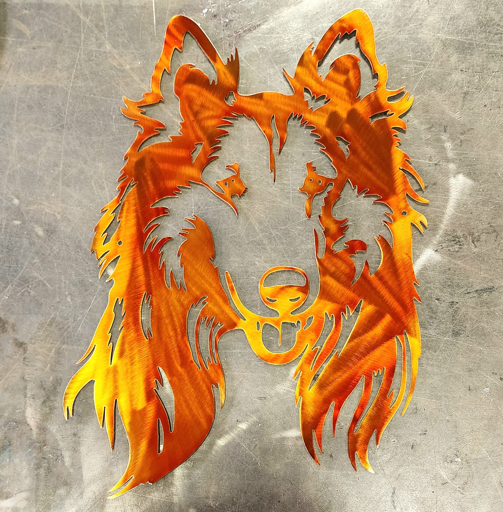 Rough Collie Metal Art