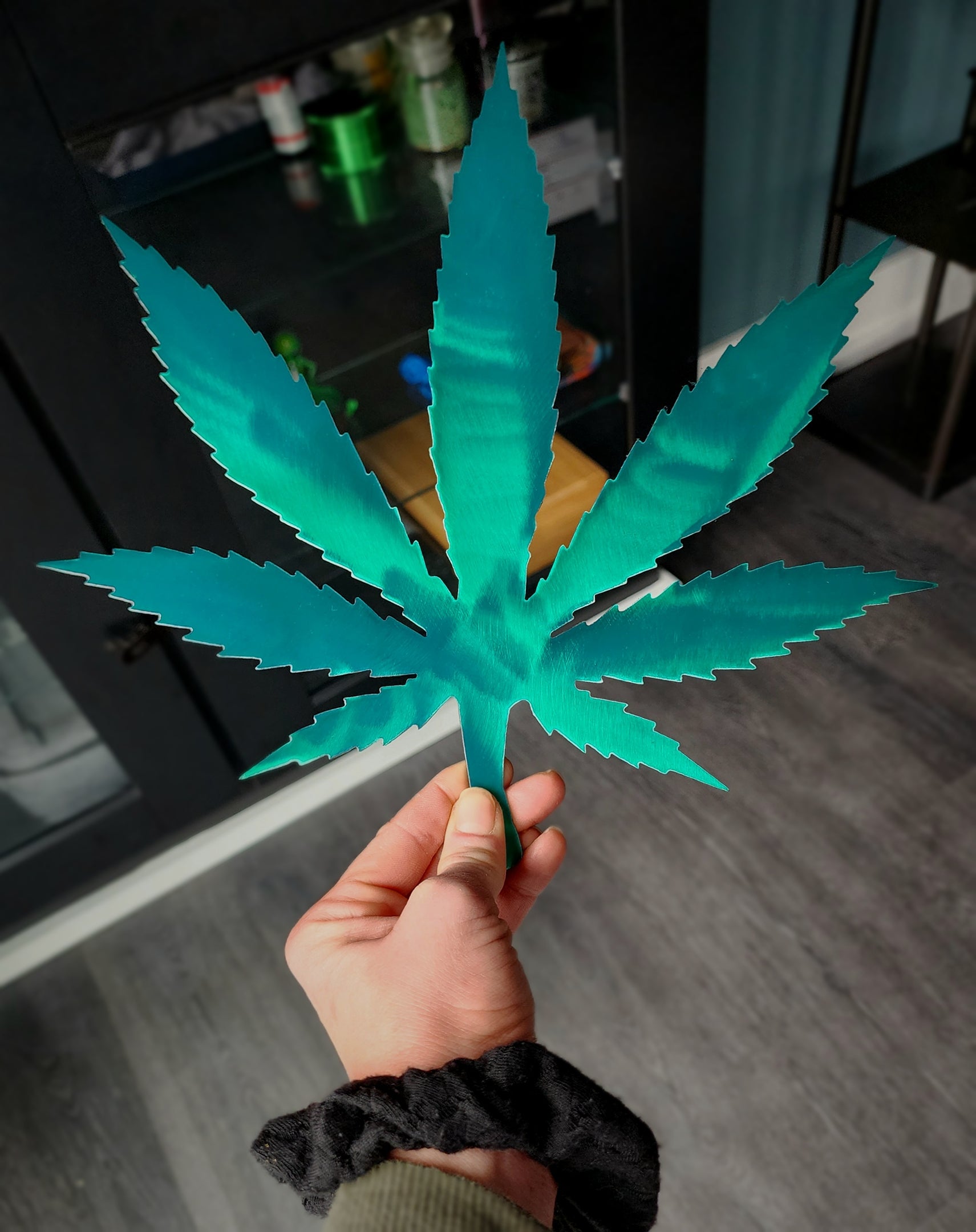 Cannabis Leaf Metal Art