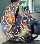 German Shepherd "On The Moon" Metal Art