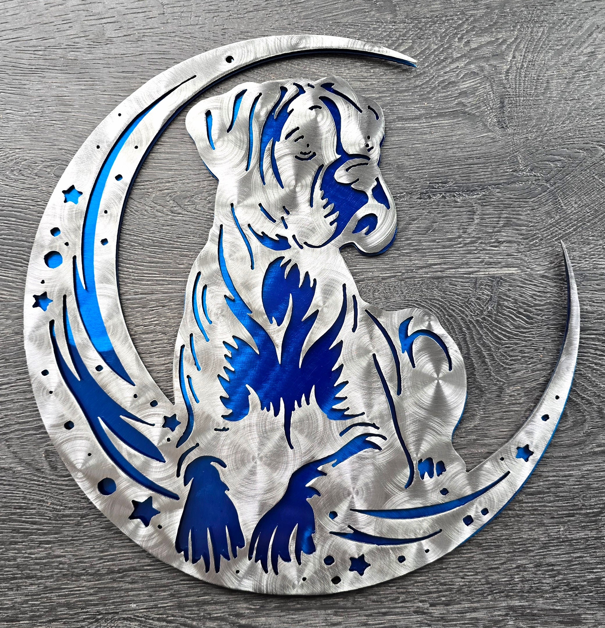 Boxer "On The Moon" Metal Art