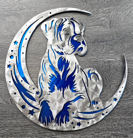 Boxer Moon Metal Wall Art
