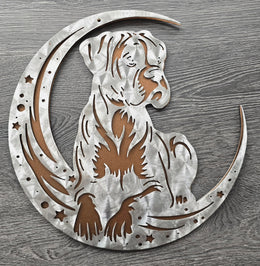 Boxer Moon Metal Wall Art