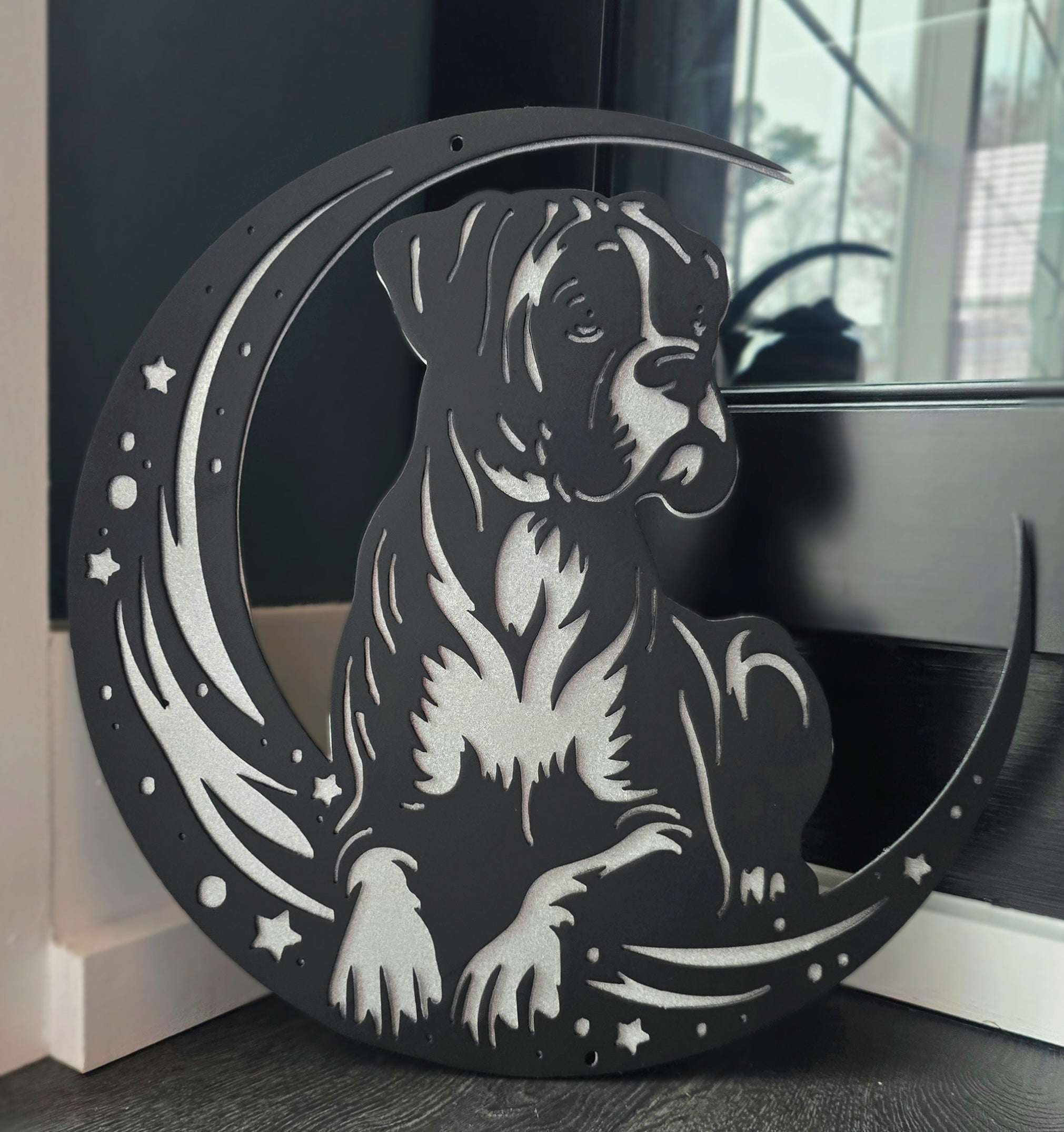 Boxer "On The Moon" Metal Art