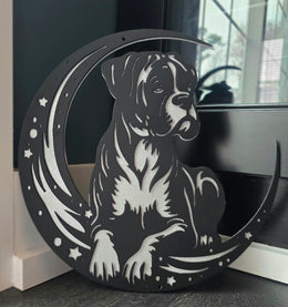 Boxer Moon Metal Wall Art