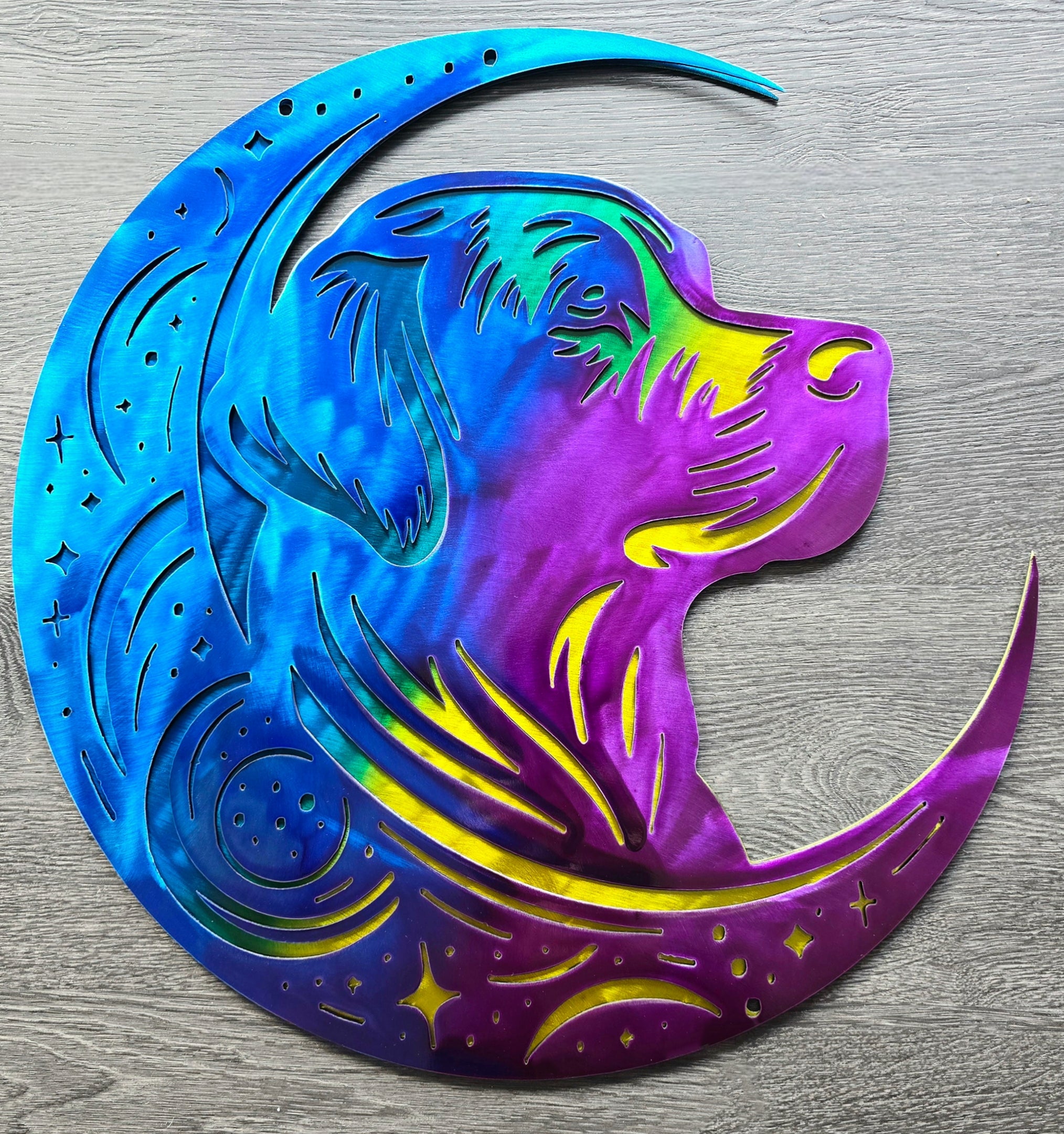 Labrador Retriever "On The Moon" Metal Art