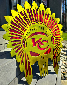 Powder coated sports team metal artwork by Elite Metalworking