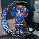 Dachshund "On The Moon" Metal Art