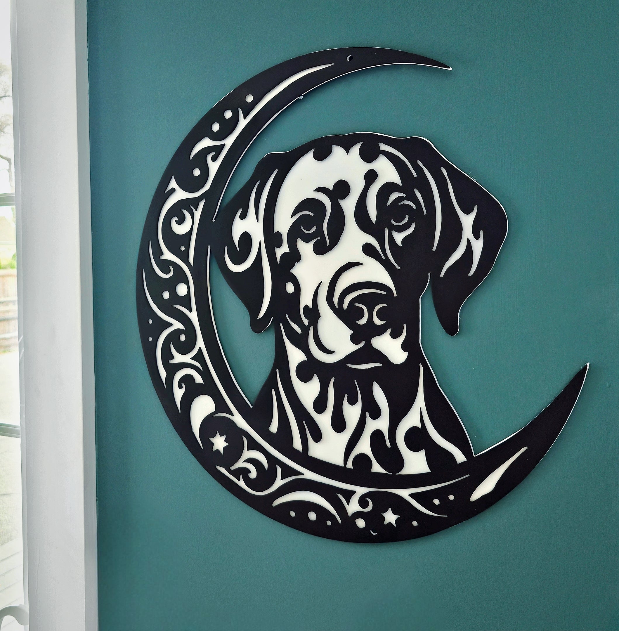 Dalmatian "On The Moon" Metal Art