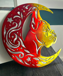 Boxer Moon Metal Wall Art