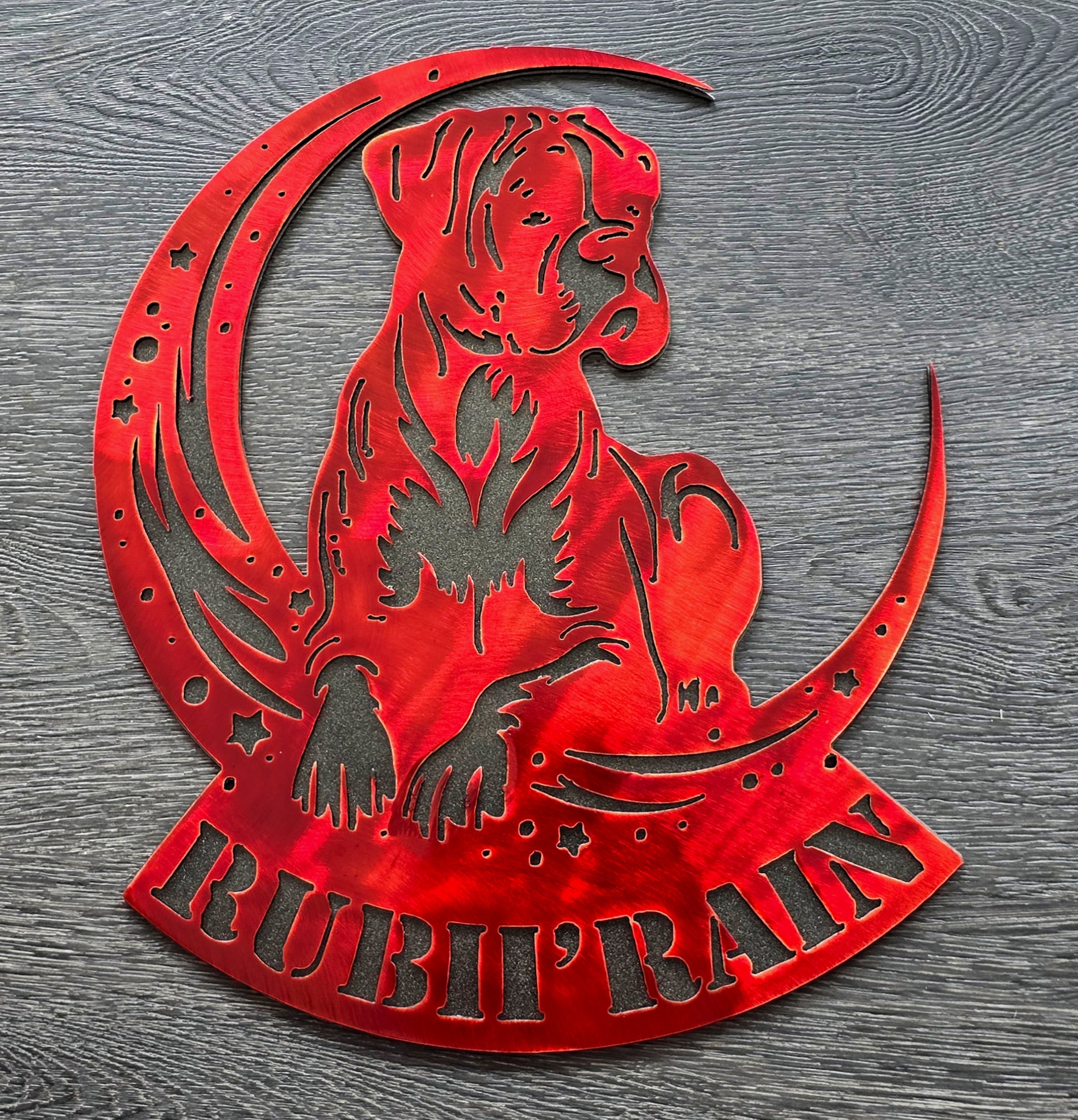 Boxer "On The Moon" Metal Art