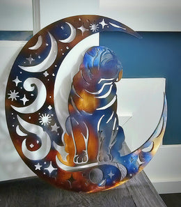 Shar Pei Moon Metal Wall Art