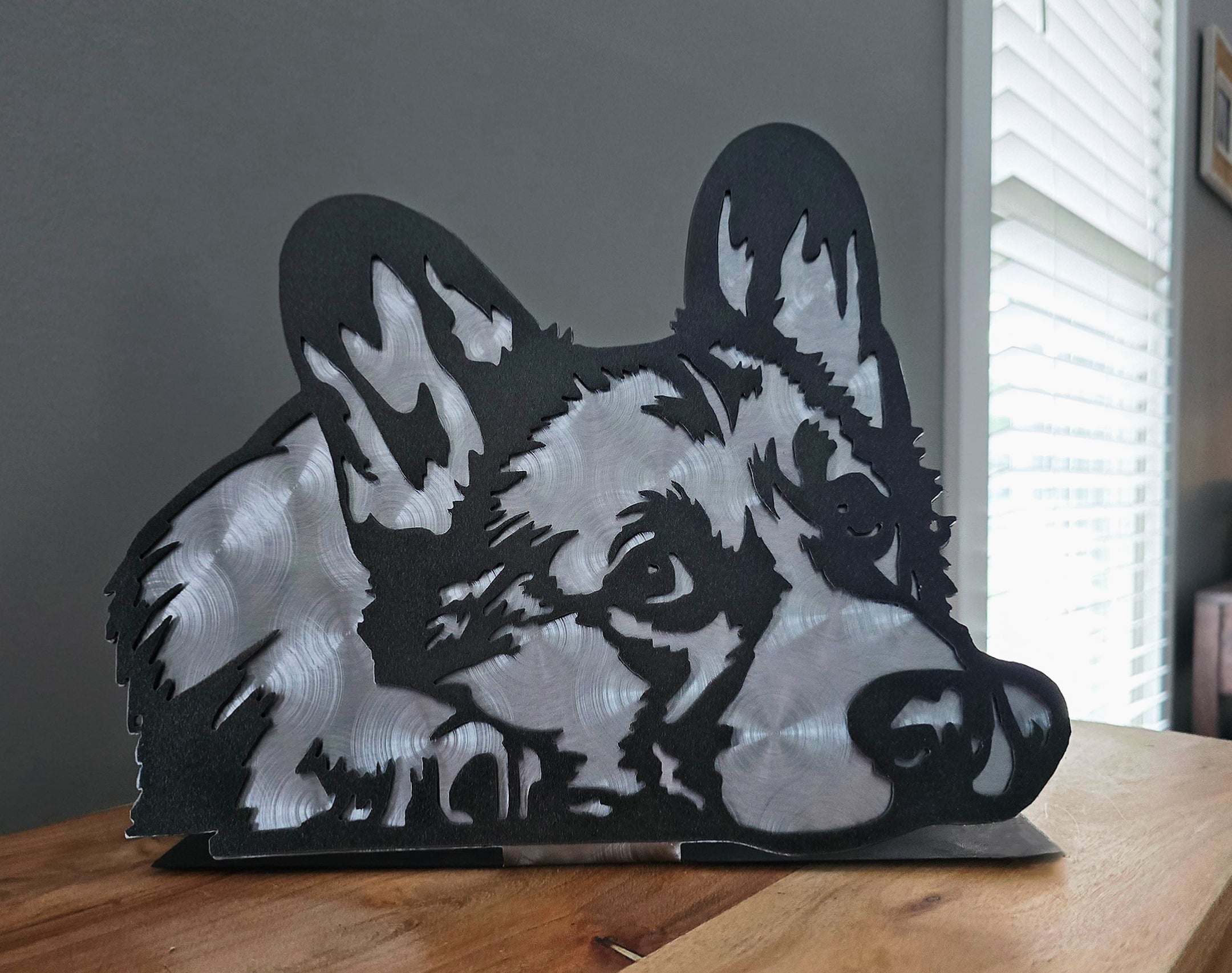 Corgi #2 Free Standing Metal Art