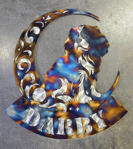 Cavalier King Charles Moon Metal Wall Art