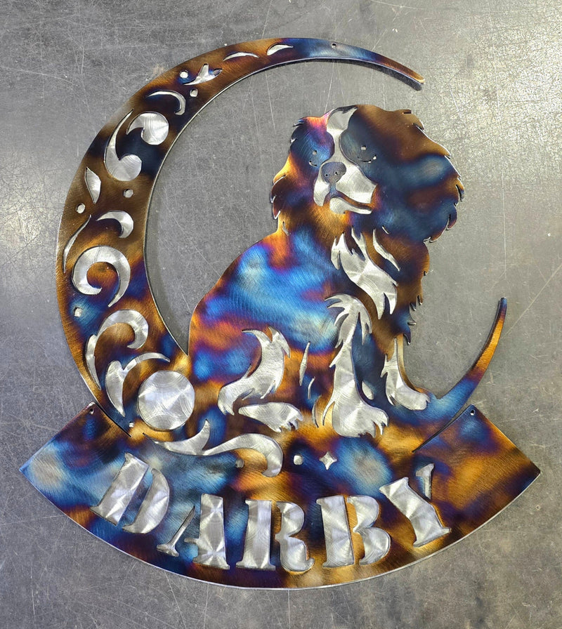 Cavalier King Charles "On The Moon" Metal Art