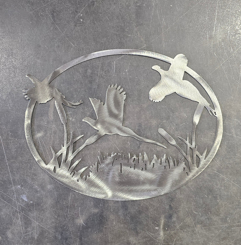 Pheasants Flushing Metal Art