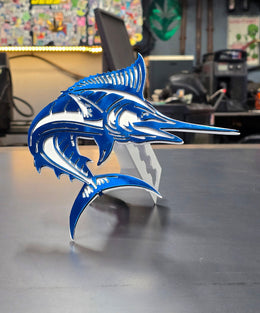 Blue Marlin Metal Hitch Cover