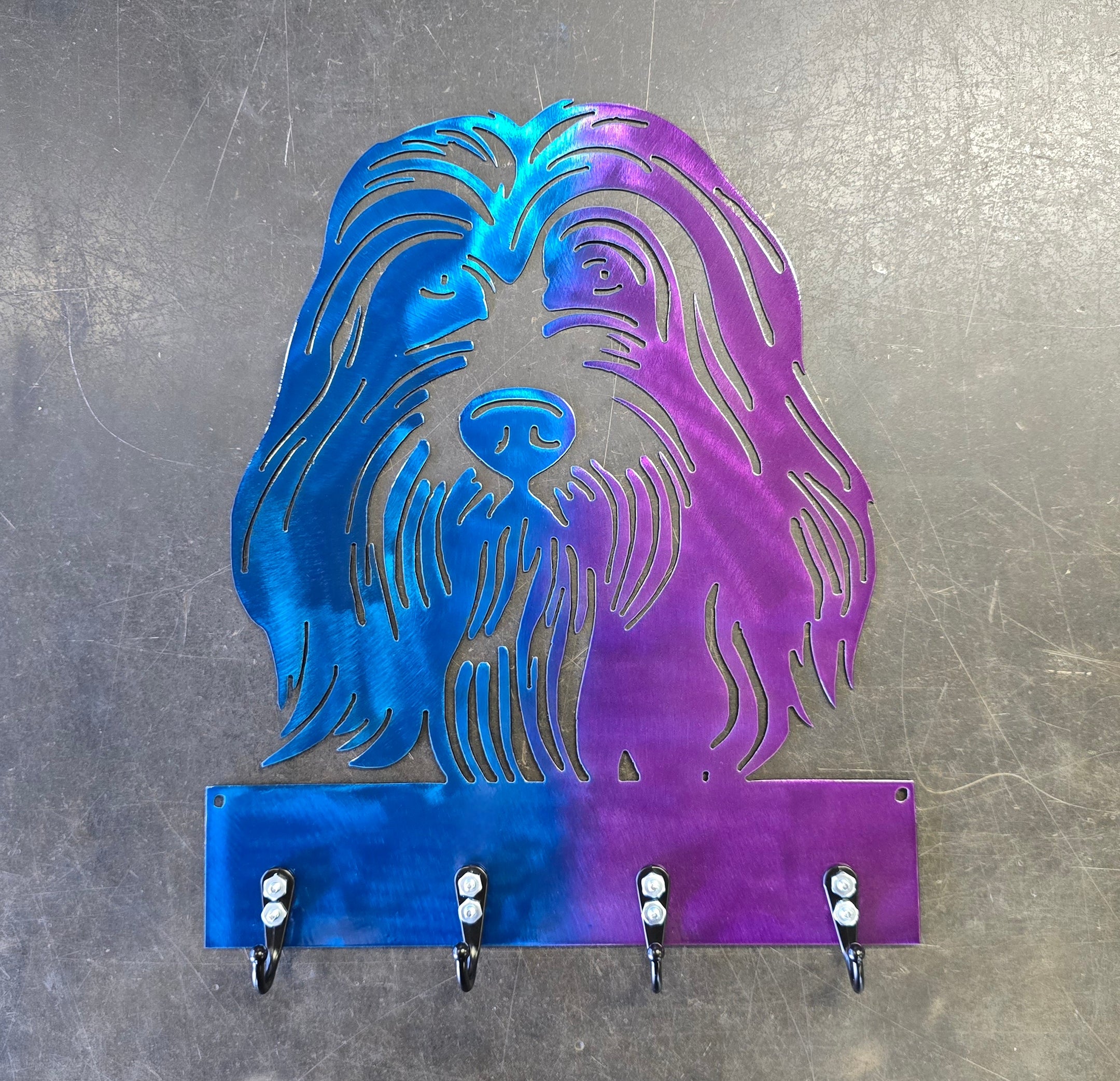 Bearded Collie Key & Leash Hanger