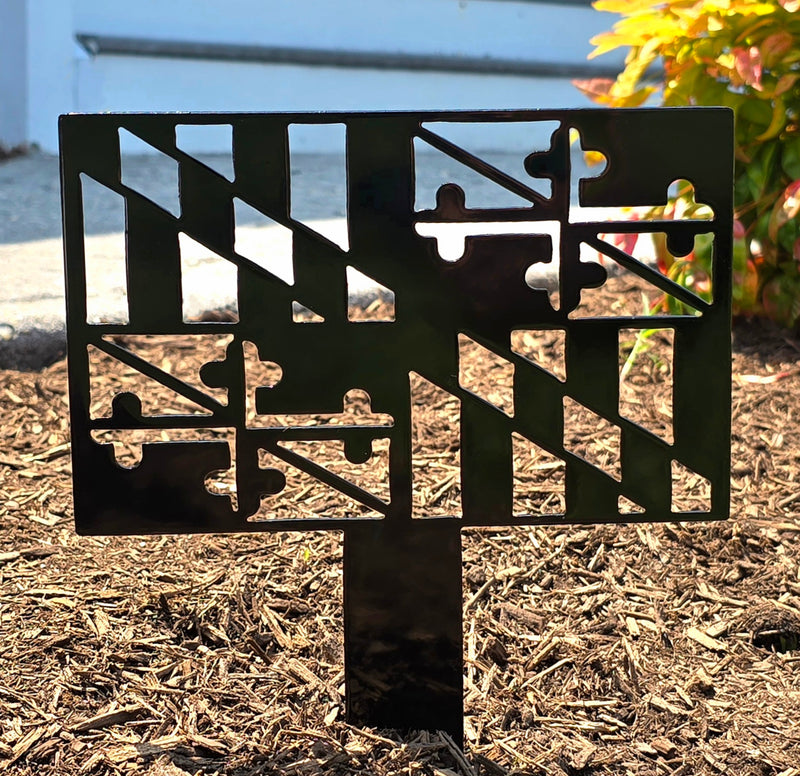 Maryland Flag Lawn & Garden Metal Art