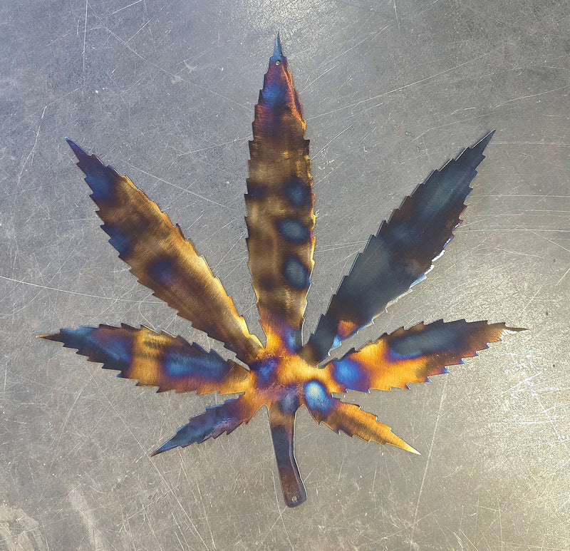 Cannabis Leaf Metal Art