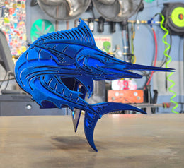 Blue Marlin Metal Hitch Cover