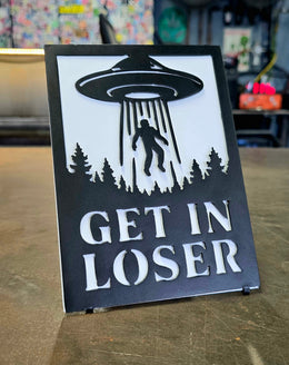 Alien Abduction Metal Hitch Cover made from powder coated steel