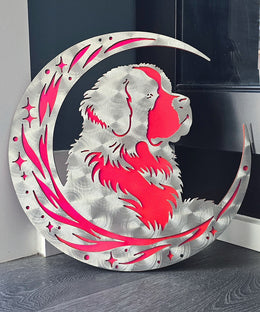St. Bernard Moon Metal Wall Art