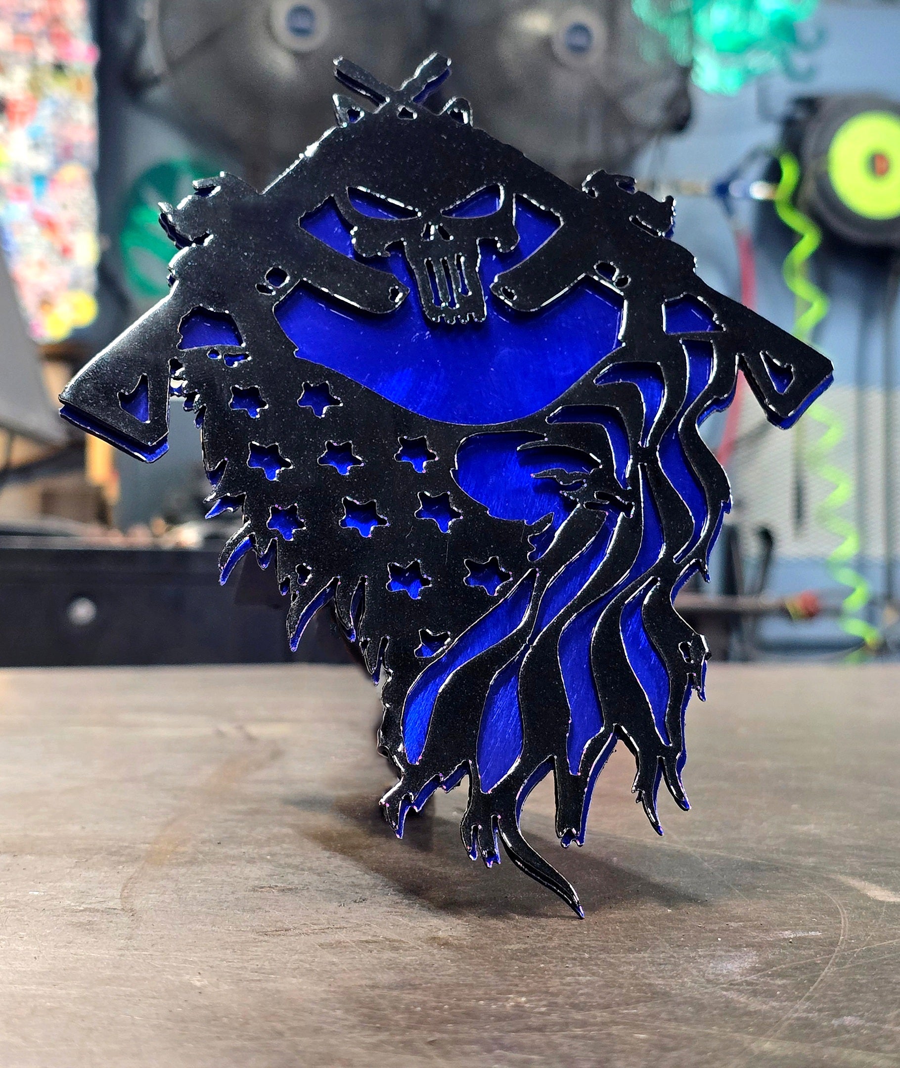 Blue Candy & Black Metallic