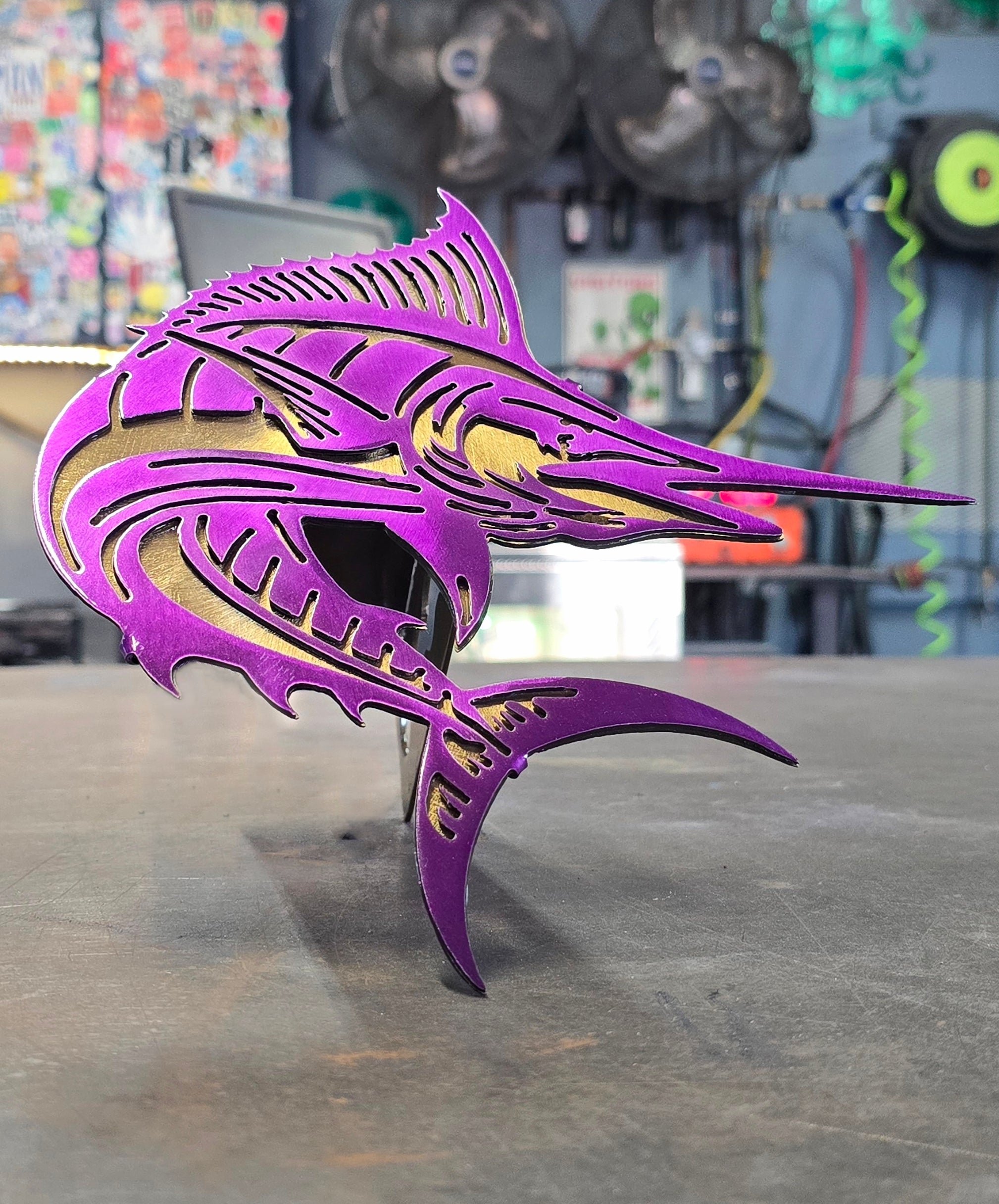 Blue Marlin Metal Hitch Cover #2