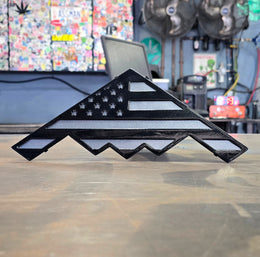B-2 Bomber Metal Hitch Cover made from powder coated steel