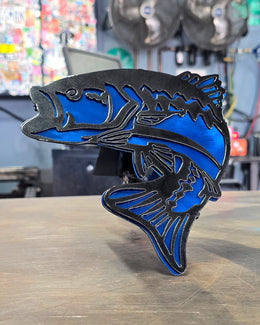 Largemouth Bass Metal Hitch Cover