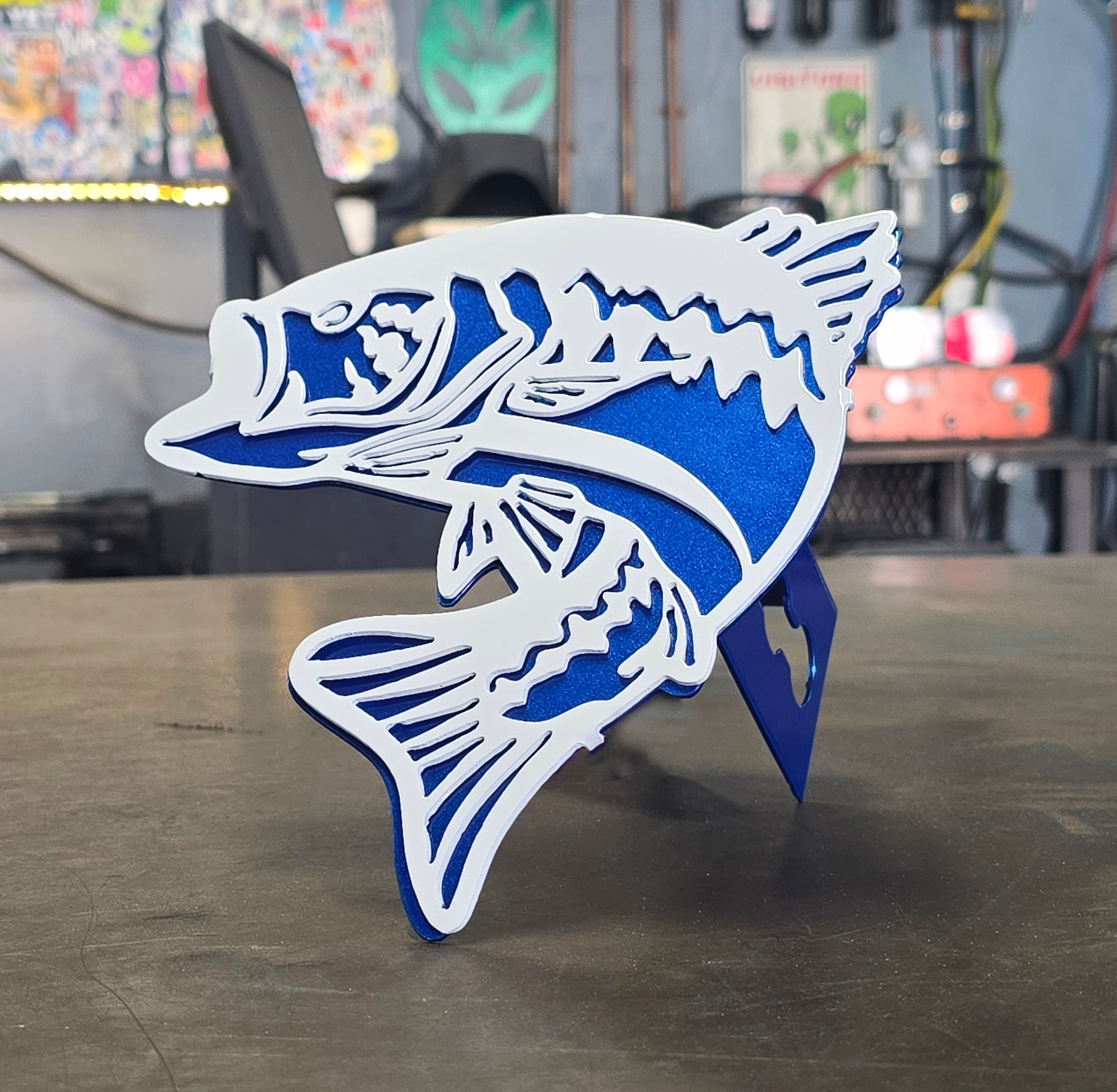 Largemouth Bass Metal Hitch Cover