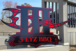 3 Eyz BBQ logo sign by Elite Metalworking