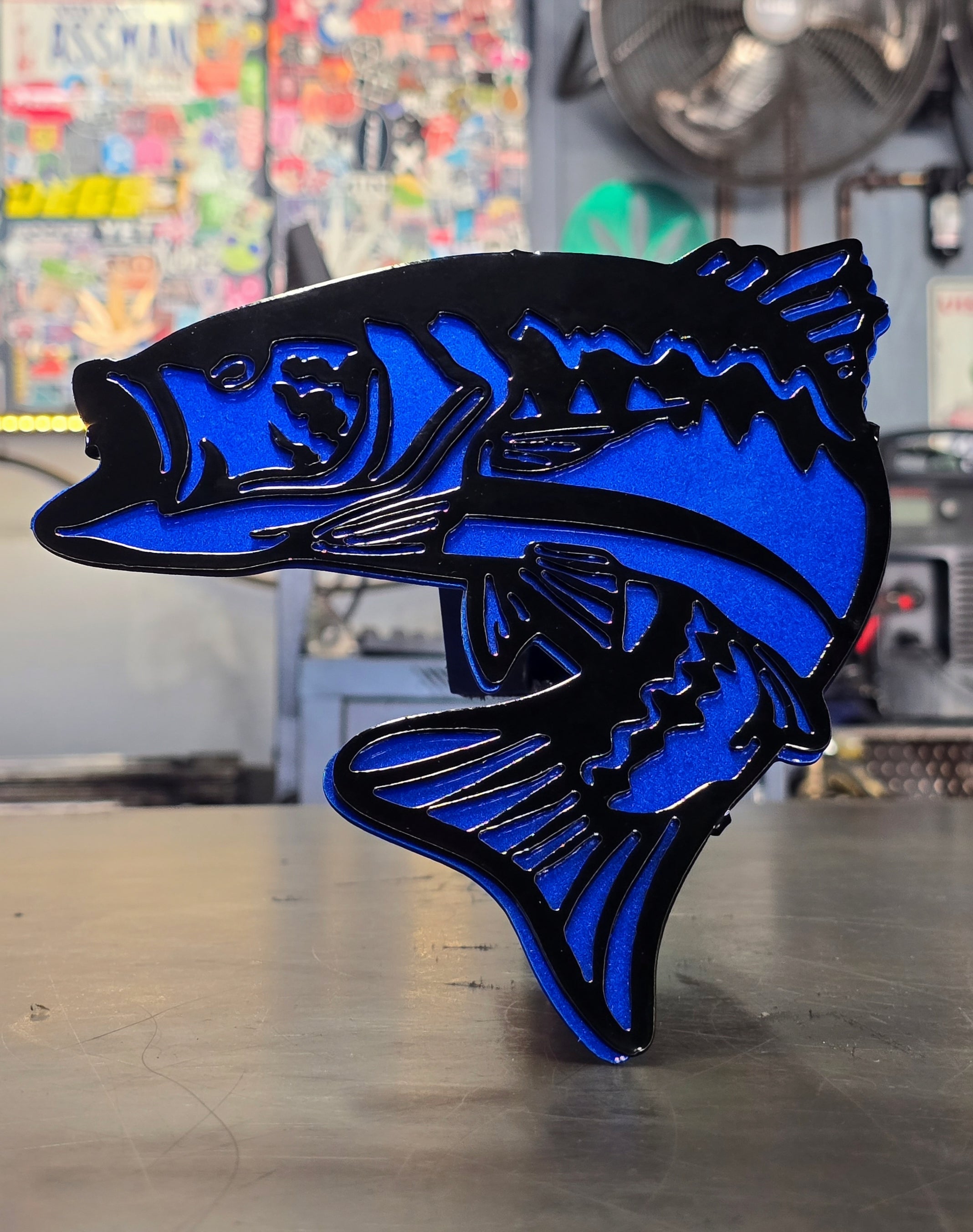 Largemouth Bass Metal Hitch Cover