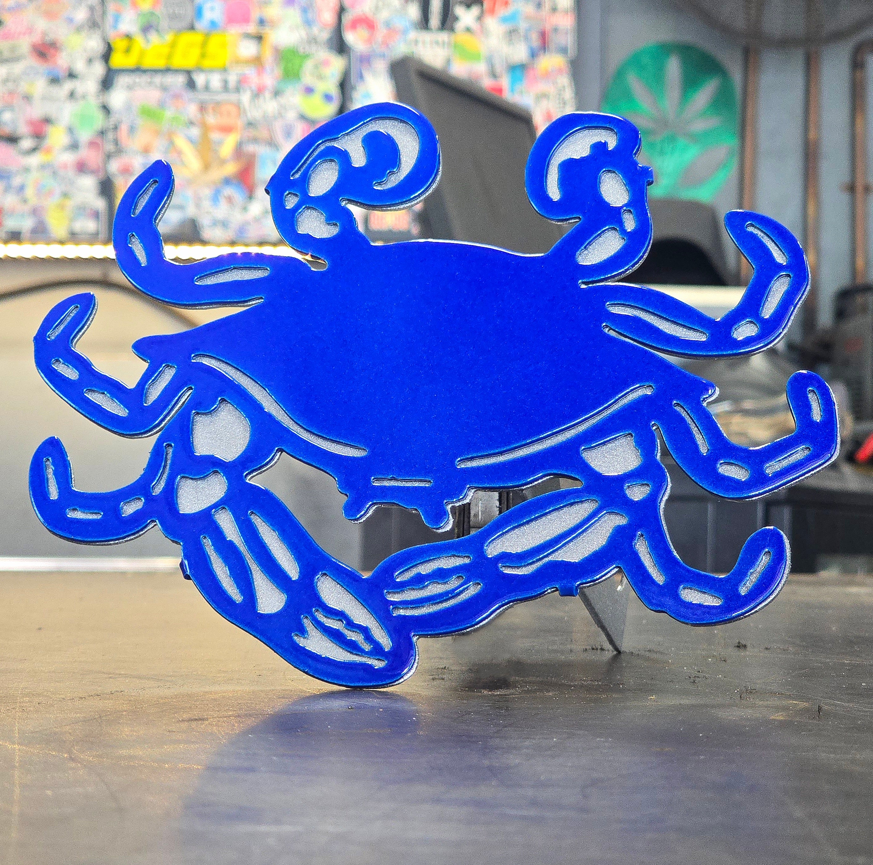 Blue Crab Metal Hitch Cover #1