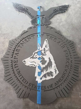 German Shepherd and sword training emblem by Elite Metalworking