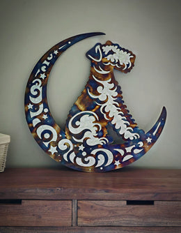 Airedale Terrier Moon Metal Wall Art