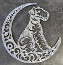 Airedale Terrier "On The Moon" Metal Art