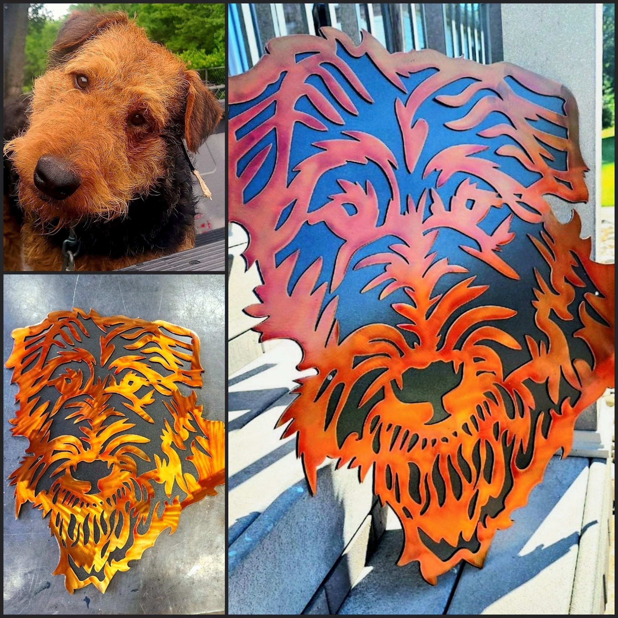 Custom dog metal art example by Elite Metalworking