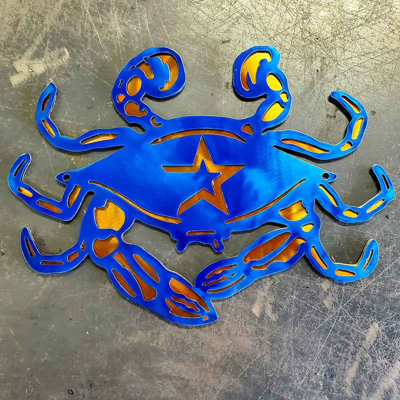 Custom Blue Crab Metal Art