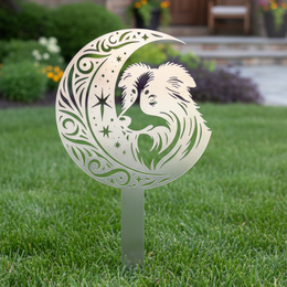 Australian Shepherd Moon Garden Stake