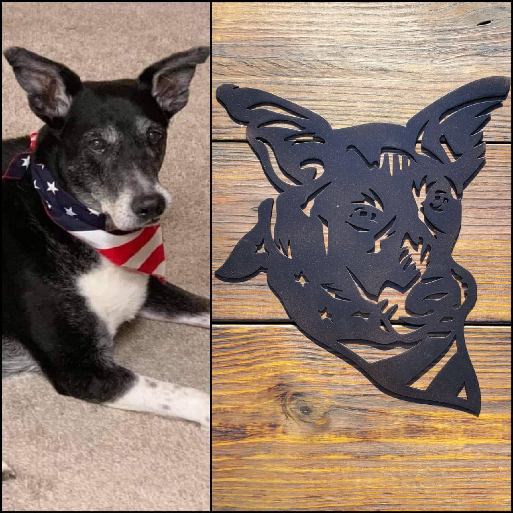 Custom dog metal art example by Elite Metalworking
