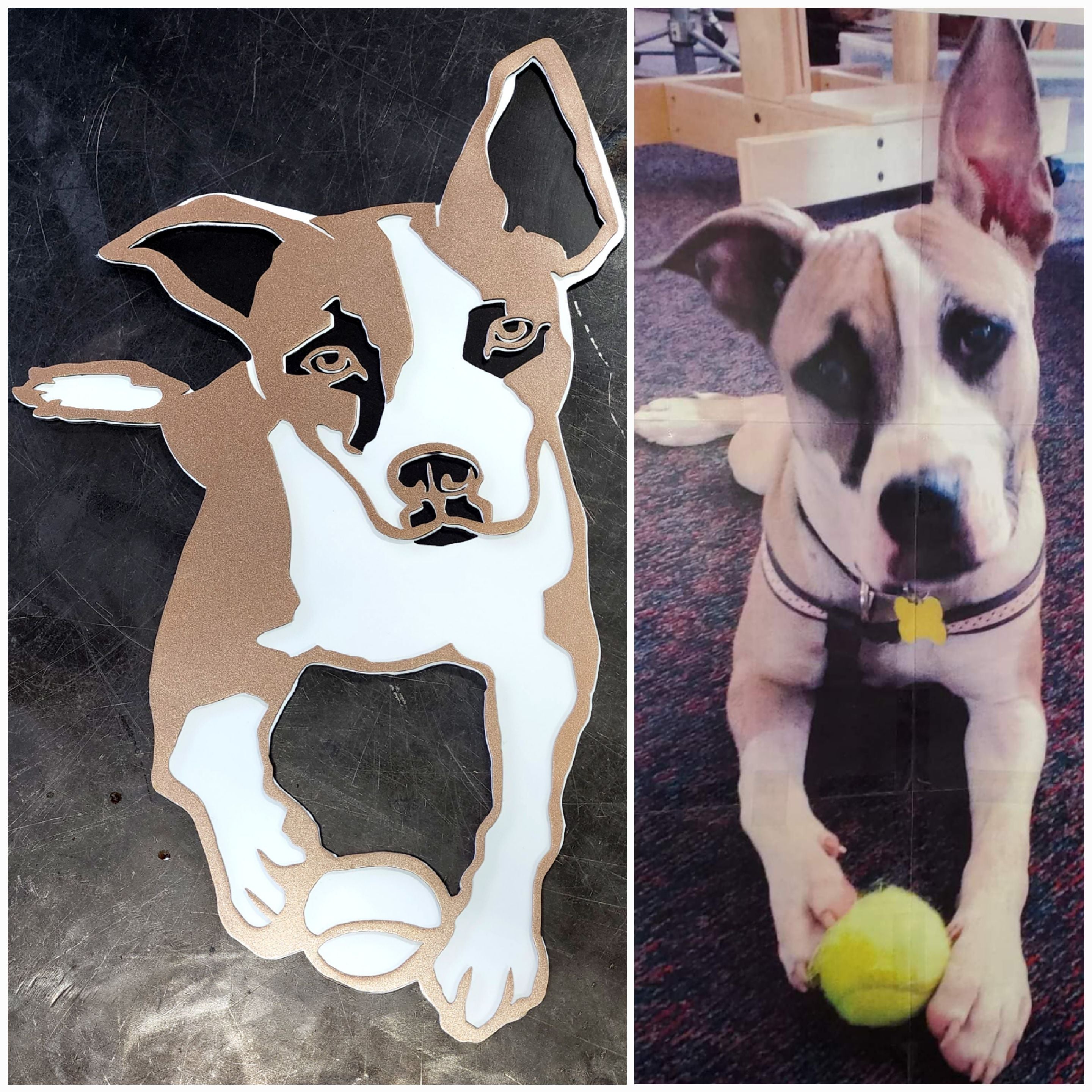 Custom dog metal art example by Elite Metalworking
