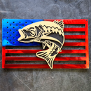American Flag Largemouth Bass Metal Art