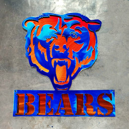 Powder coated sports team metal artwork by Elite Metalworking