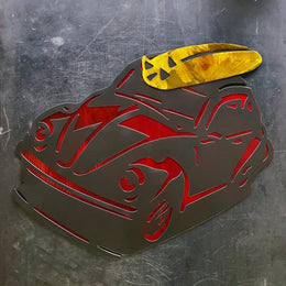 Red and black car silhouette by Elite Metalworking
